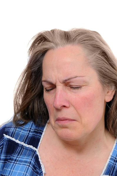 Triste donna di mezza età — Foto Stock