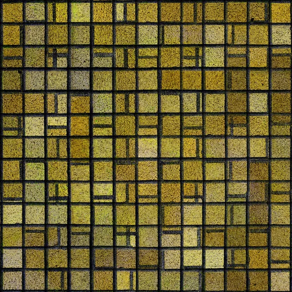 Telha de tijolo quadrado amarelo — Fotografia de Stock