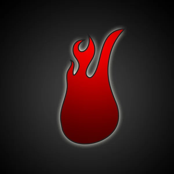 黒のフレーム上の赤の広場火の玉アイコン コンピューター生成されたイラストレーション グラフィック — ストック写真