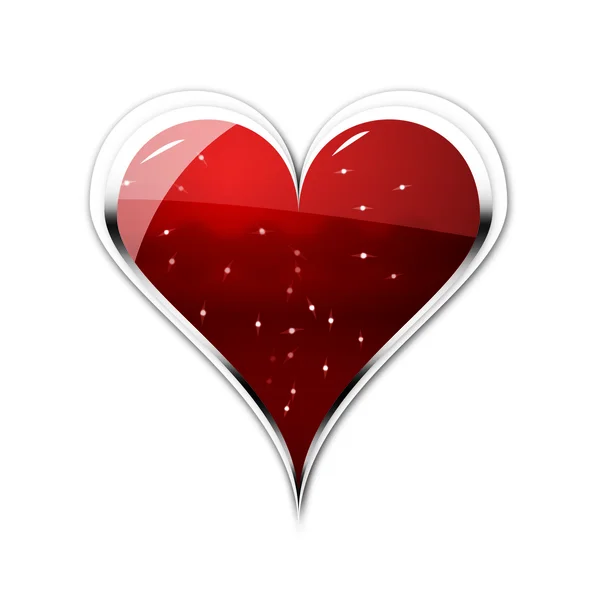 Velké Silné Srdce Ilustrované Bílém Pozadí Šťastný Valentines Den — Stock fotografie