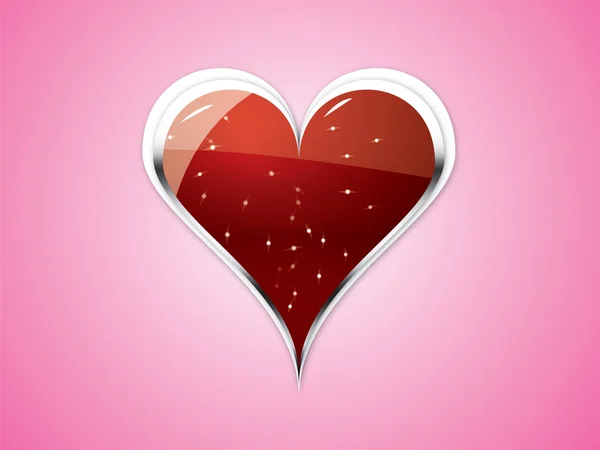 Coração sobre fundo rosa — Fotografia de Stock