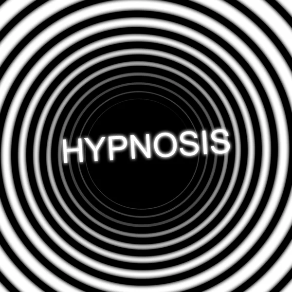 stock image The word Hypnosis inside a consuming hypnotic black and white spiral