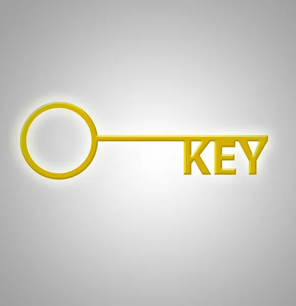 Иллюстрация Слова Key Keys Gold Key — стоковое фото