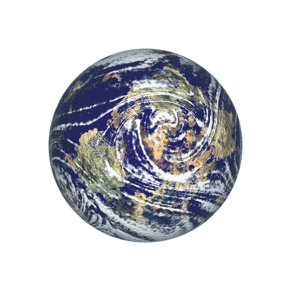 Planet Som Liknar Jorden Med Vatten Och Mark Och Moln — Stockfoto