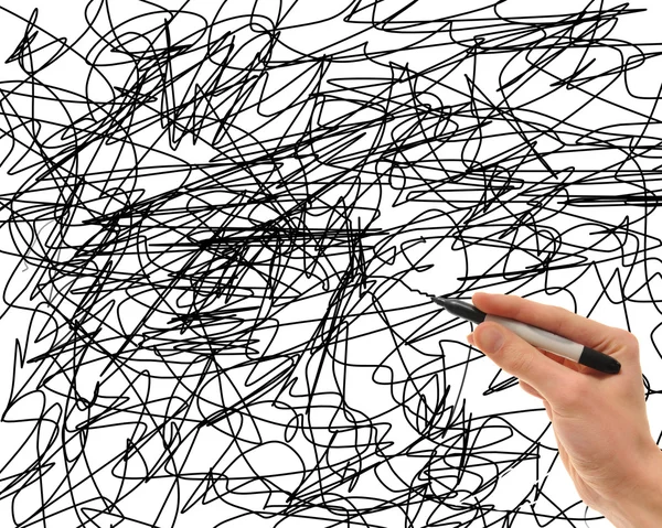 Pen with scribbles — Stock Photo, Image
