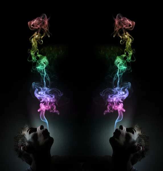 Rainbow rökning — Stockfoto