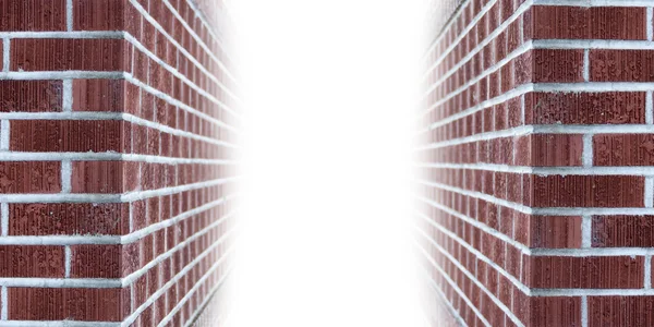 Corners Brick Walls Ascending Blank White Copyspace — Stock Photo, Image
