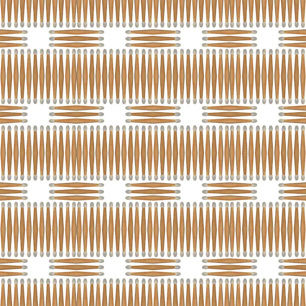 Several Drumsticks Isolated White Creates Abstract Background Pattern Seamless — Stock Photo, Image