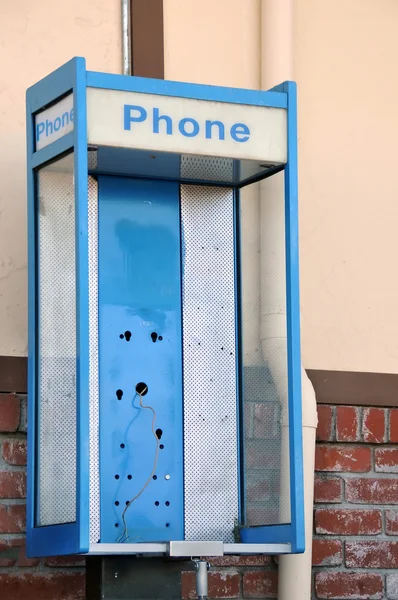 Ένα Δημόσιο Τηλέφωνο Πραγματικό Τηλέφωνο Τράβηξε Από Κουτί — Φωτογραφία Αρχείου