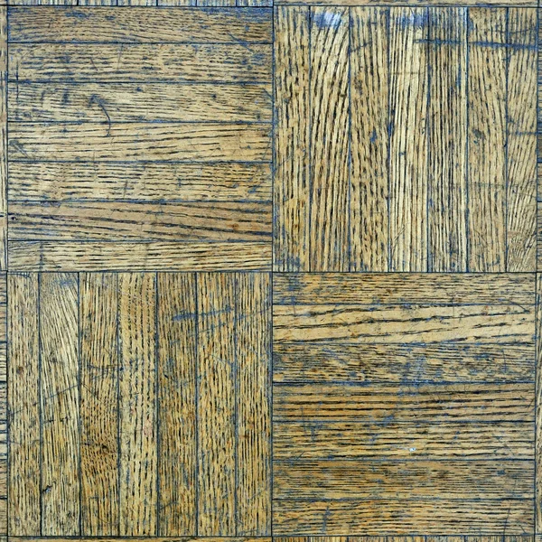 Eine Nahaufnahme Eines Holzbodenmusters Abgeschabt Und Schmutzig — Stockfoto