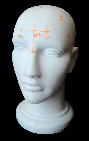 Bust Head with Electrode Markings — Stock Photo, Image