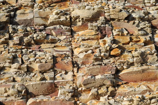 Montón Rocas Arenisca Gruesas Acantilado Crean Una Textura Áspera Con — Foto de Stock
