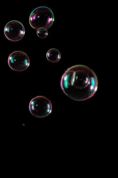 Burbujas aisladas en negro — Foto de Stock