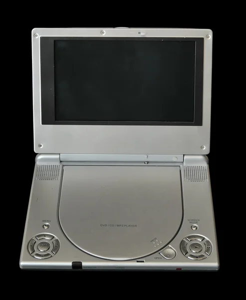 Portable DVD Player Isolated on Black — Stock Photo, Image