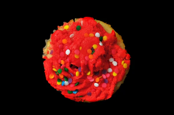 Απομονωμένες κόκκινο cupcake κορυφή — Φωτογραφία Αρχείου
