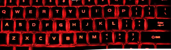 照らされたキーボード — ストック写真