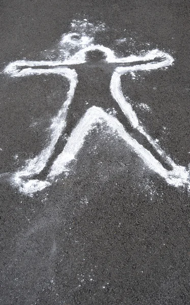 Dead Body Chalk Outline — Stock Photo, Image