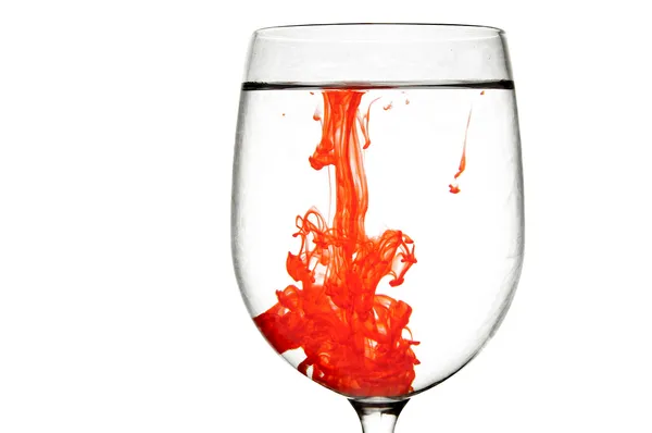Sangre roja en copa de vino — Foto de Stock