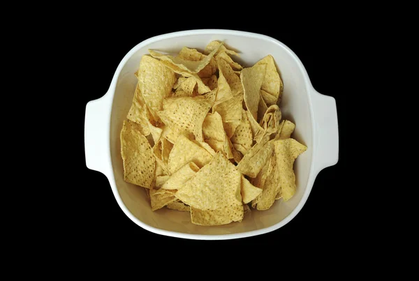 Chips de tortilla na tigela — Fotografia de Stock