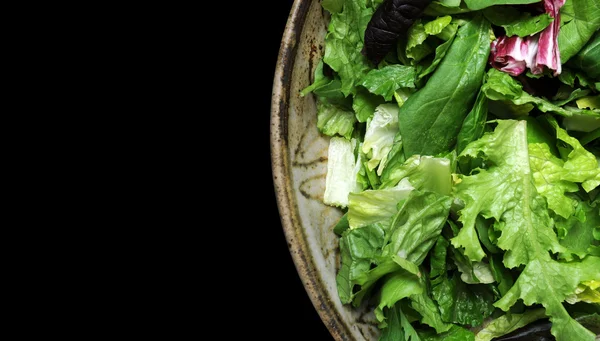 stock image Salad in Bowl Isolated on Black