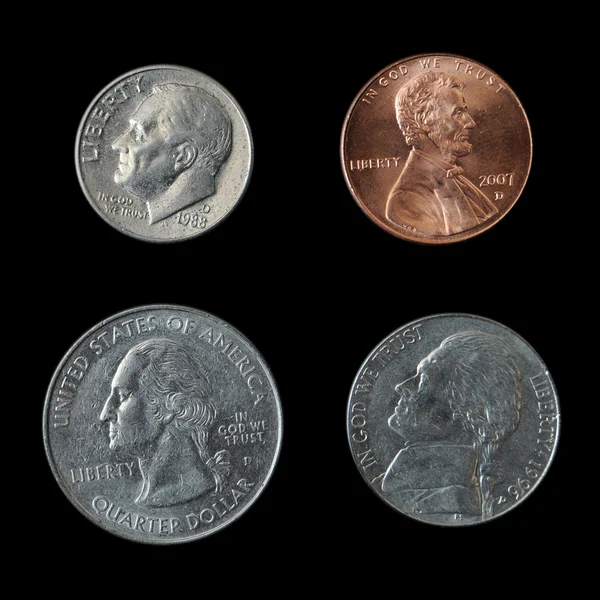 Amerikai érméket — Stock Fotó
