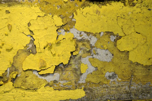 Abgenutzte Und Verwitterte Verkrustete Farbe Auf Strukturiertem Zement — Stockfoto