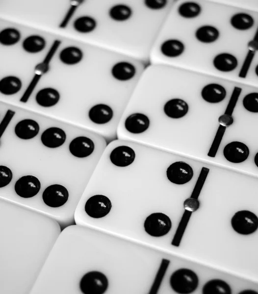 Closeup Dominoes Laying Flat Surface — Stock Photo, Image