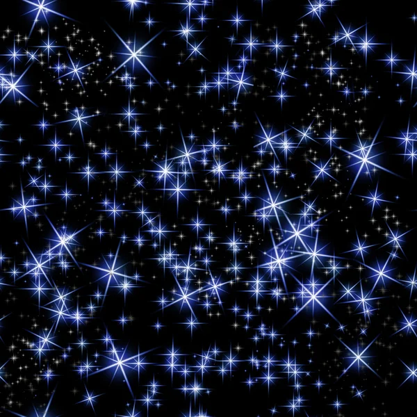 Abstrakter Hintergrund Leuchtend Blauer Sterne Auf Schwarz — Stockfoto