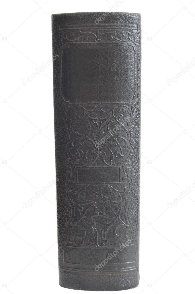 Very old hardcover antique book isolated on a white background