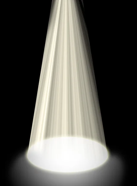 Абстрактный Фон Светящегося Полу Прожектора Изолированного Черным — стоковое фото