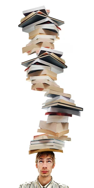 Så många böcker, så lite tid. — Stockfoto