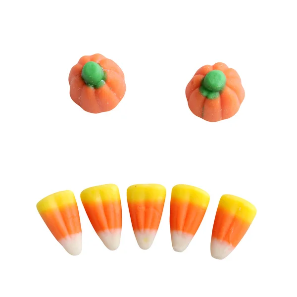 Halloween candy corn geïsoleerd op wit — Stockfoto