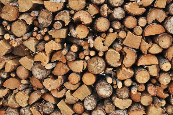 Brennholzstämme Einem Schönen Stapel Alle Zusammen Gestapelt — Stockfoto