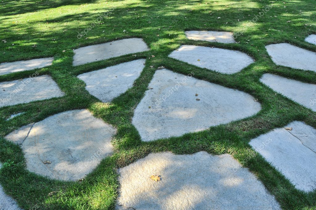 Tuin stenen metselwerk platte rots pad — Stockfoto © vlue 4647123