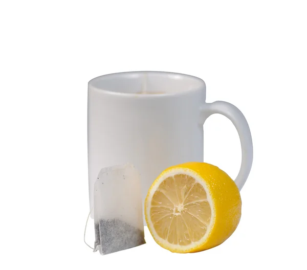 Lemon Tea Bag White Background — Stock Photo, Image