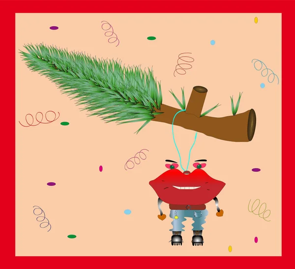 Vtipné vánoční přání. vektorové ilustrace — Stockový vektor