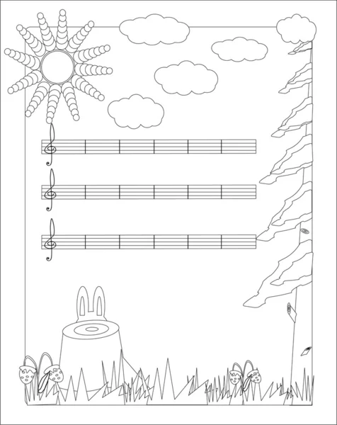 Musical Forest Vector — Stock Vector