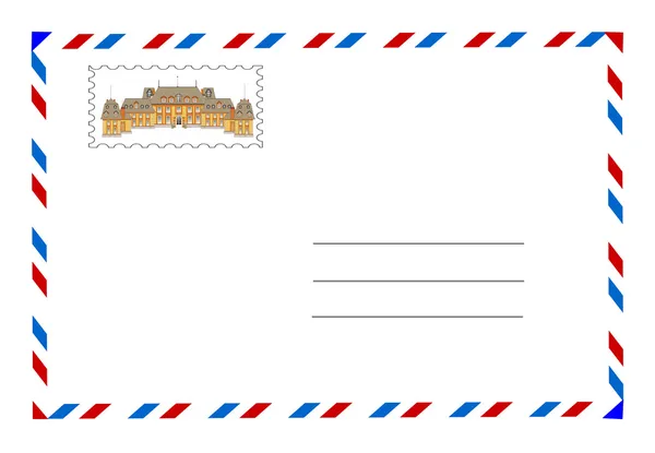 Sobres y sellos postales vector — Vector de stock