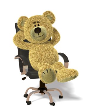 Teddy Bear in office clipart