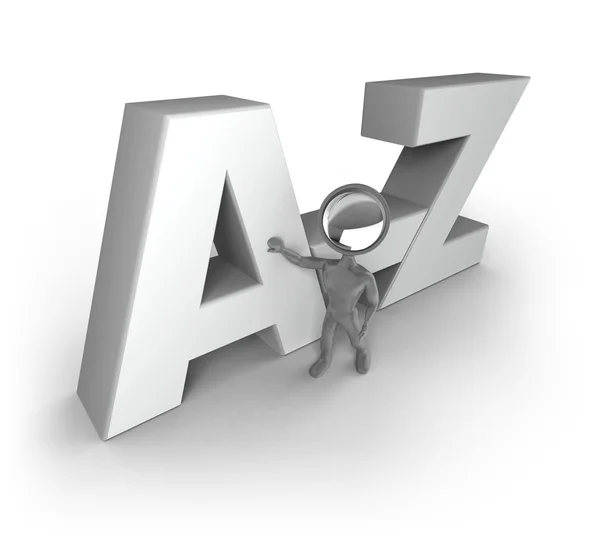 Search-Man - A to Z — Stock Photo, Image