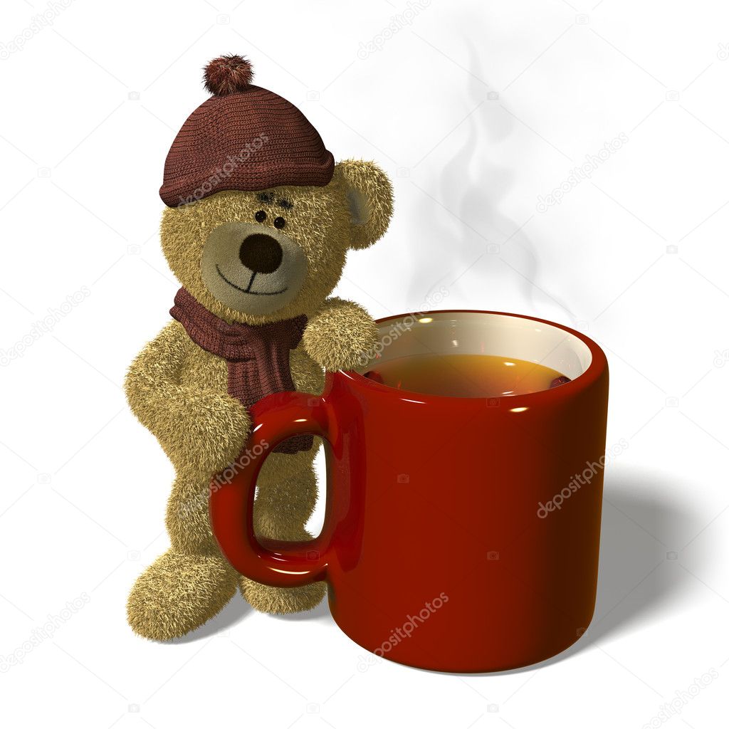 Teddy Bear with a cup of tea