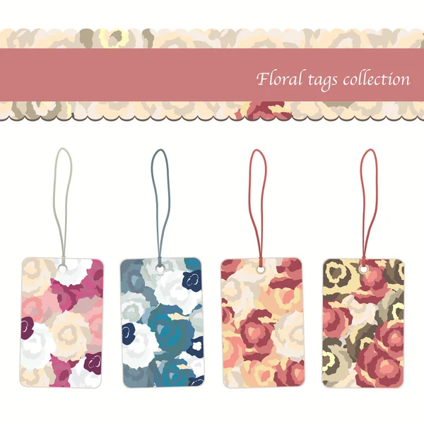 Floral vector tags — Stockvector