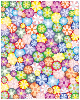 Decorative, varicoloured background with daisywheel ornament clipart