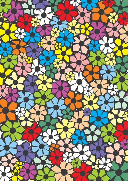 Dekoratif, varicoloured arka plan ile çiçek süsleme