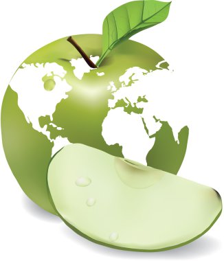 Apple stylized globe clipart