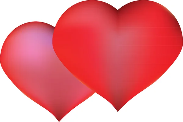Rode Roze Hart Voor Valentijnsdag — Stockvector