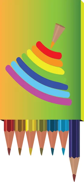 Colorful Collage Colored Pencil Points — Stock Vector