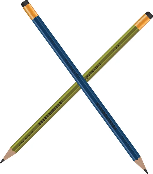 Két Színes Ceruzák Elszigetelt Fehér Background Stock Illusztrációk
