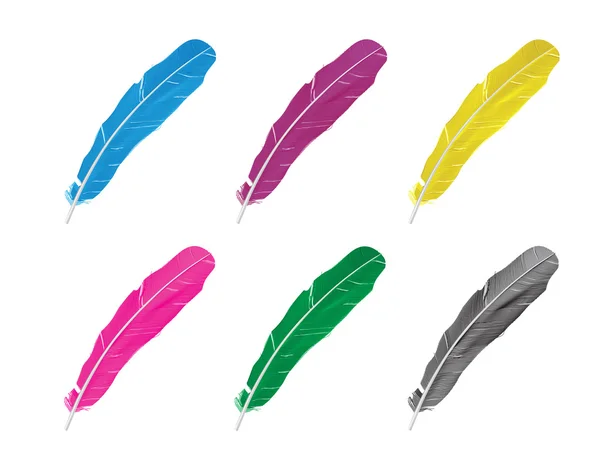 Colored feathers. Vector. Royalty Free Stock Illustrations