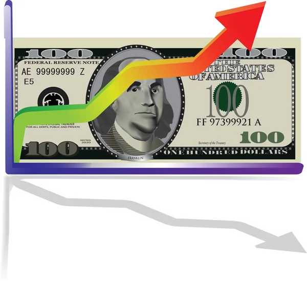 Grafik und Dollar — Stockvektor